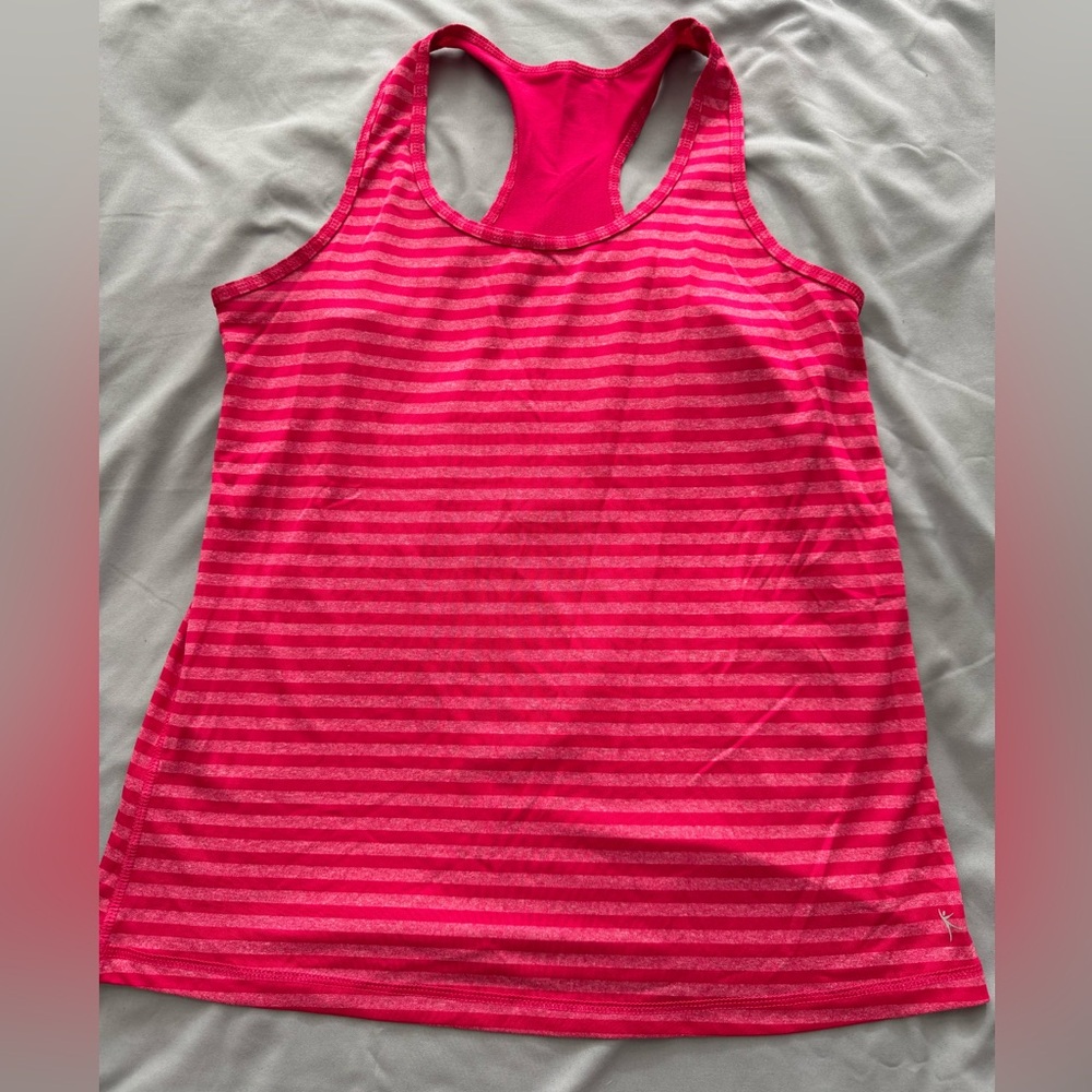 Danskin Vibrant Pink Striped Tank Top
